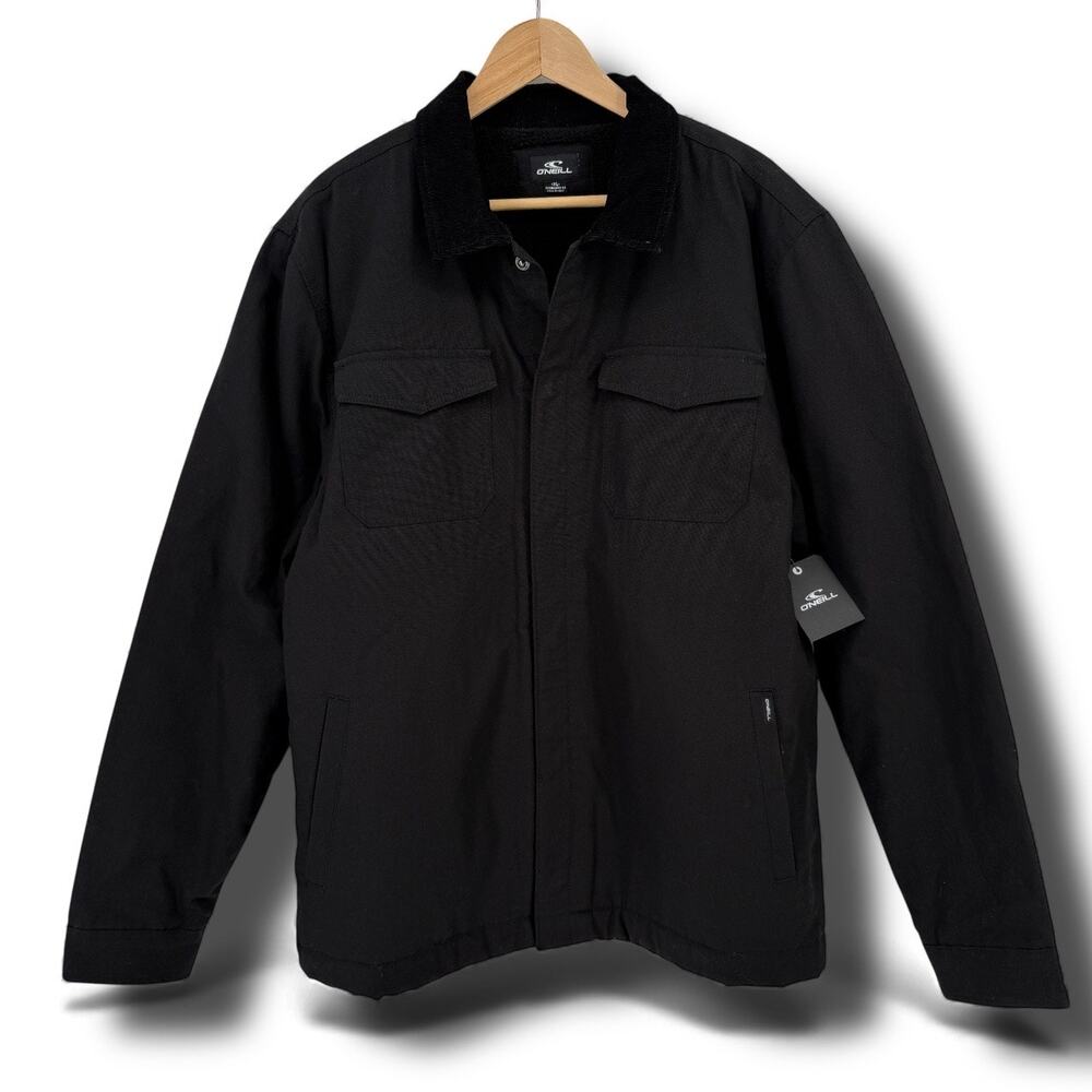 O'Neill Bronsen High Pile Long-Sleeve Jacket Shacket Men's Size XL Black